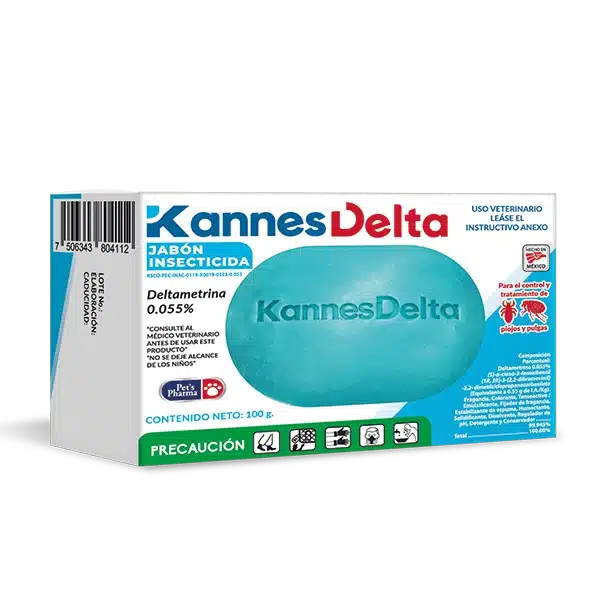 Kannes Delta Jabón 100 gr ( Piojos y Plugas Perros y Gatos ) Deltametrina